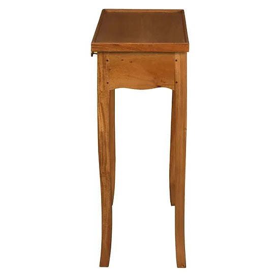Luxury Wooden 2 Drawer Phone Table - Light Brown