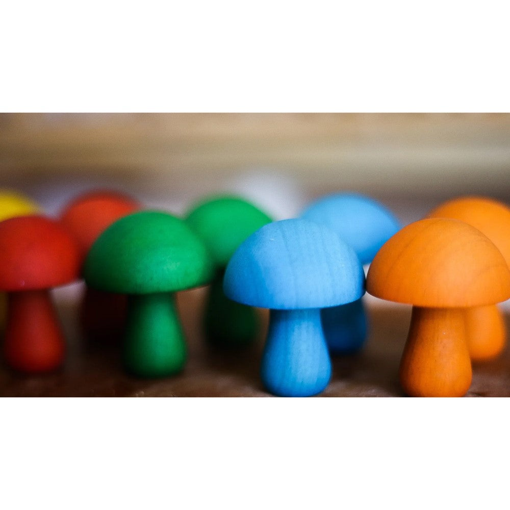 Magical Rainbow Woodland Mushrooms - Set of 10