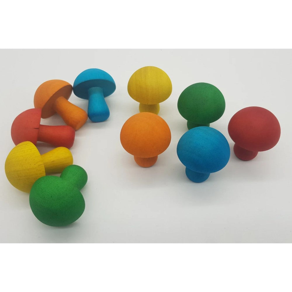 Magical Rainbow Woodland Mushrooms - Set of 10