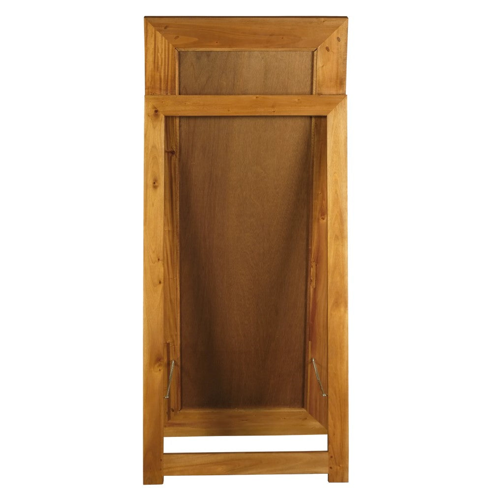 Manhattan Solid Light Brown Timber Wall Mirror - 65cms