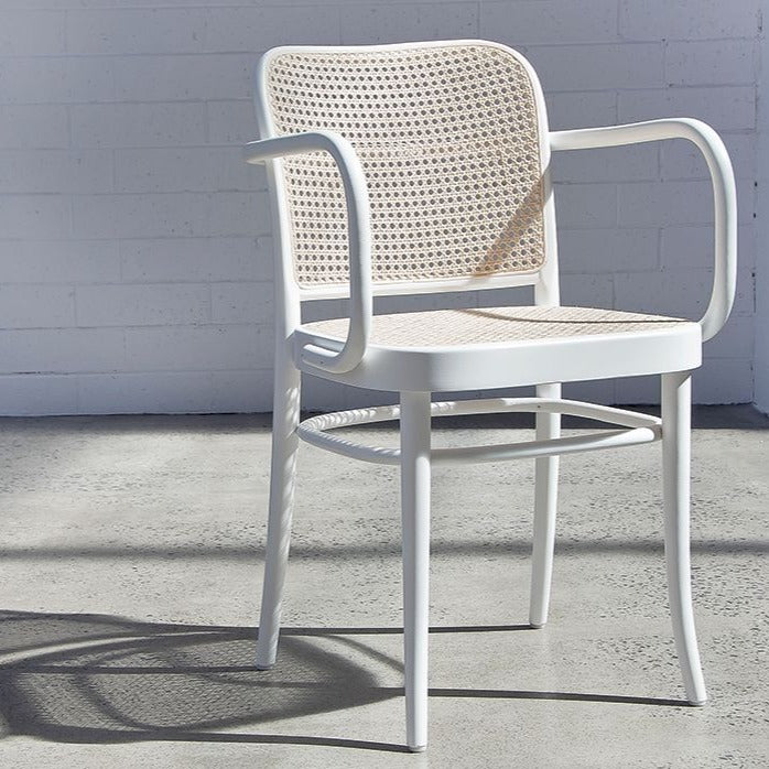 Maple Wooden Cane Backrest Dining Armchair (Available in 3 Colors)