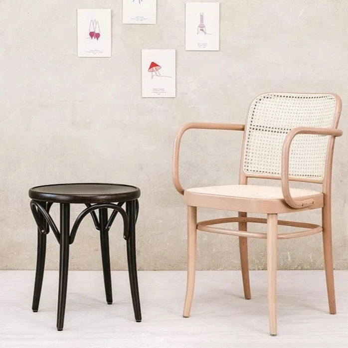 Maple Wooden Cane Backrest Dining Armchair (Available in 3 Colors)