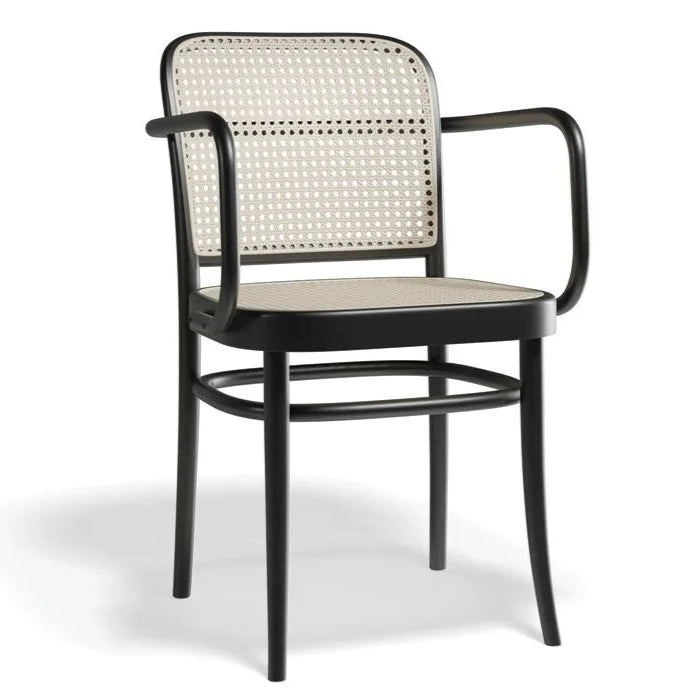 Maple Wooden Cane Backrest Dining Armchair (Available in 3 Colors)