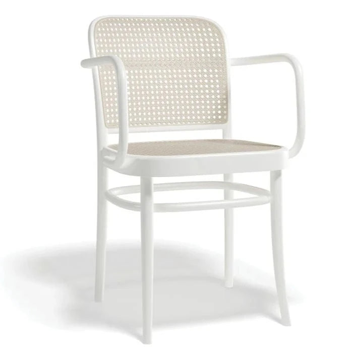 Maple Wooden Cane Backrest Dining Armchair (Available in 3 Colors)