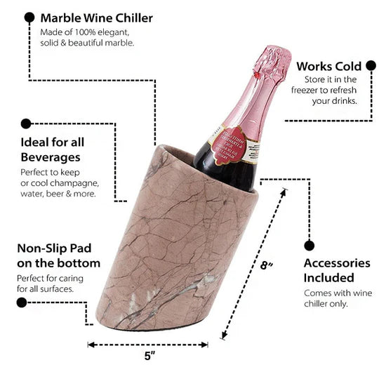 Marble Crossed Wine Chiller - Brown