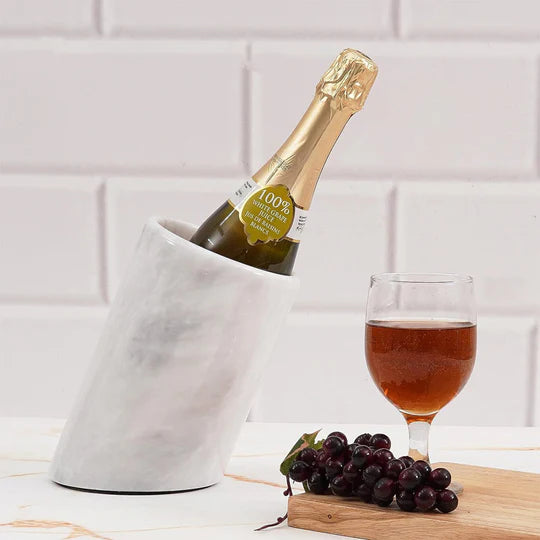 Marble Crossed Wine Chiller - White