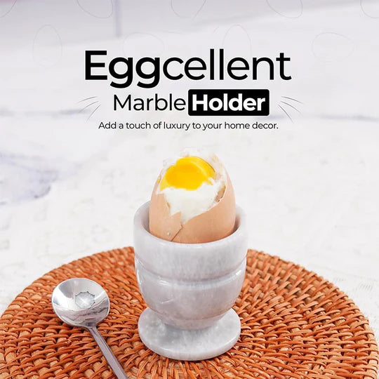 Marble Egg Cups Set - White