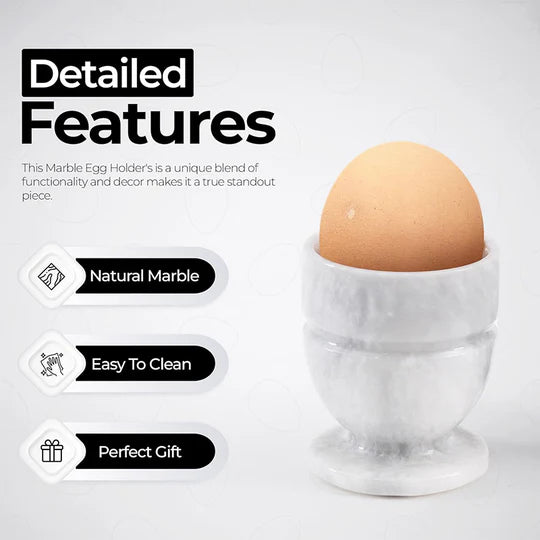 Marble Egg Cups Set - Black