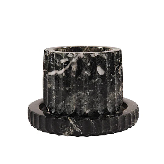 Marble Planter Straight Line Design 10cms (Available in 2 Colors)