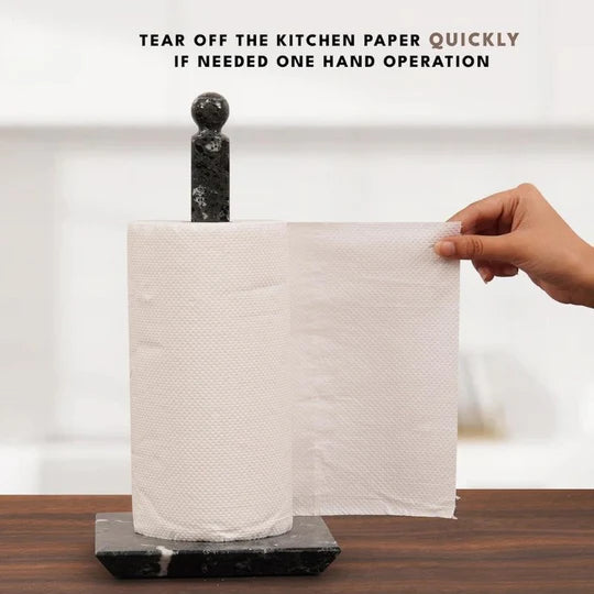 Marble Square Paper Towel Holder - Black