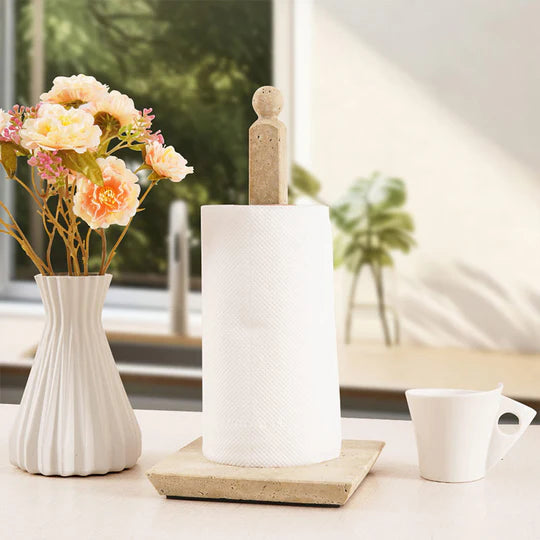 Marble Square Paper Towel Holder - Brown