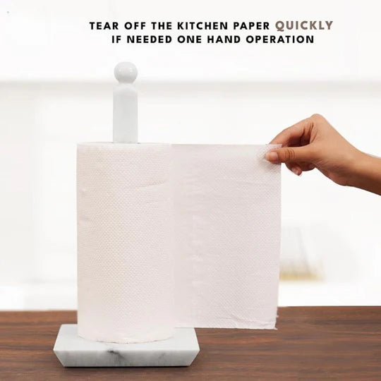 Marble Square Paper Towel Holder - White