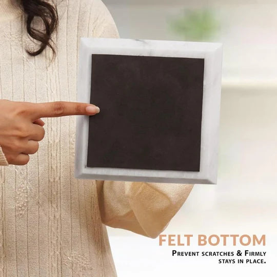 Marble Square Paper Towel Holder - White