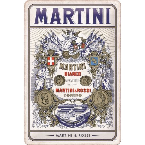 Martini Bianco Vermouth Label - Sign Board 20 x 30cm