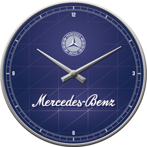 Mercedes -Benz - Silver & Blue Wall Clock