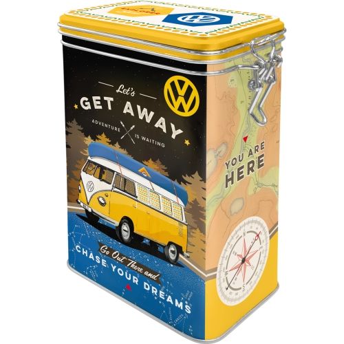 Metal Clip Top Storage Box VW Bulli - Let's get Away!