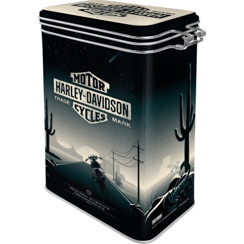 Metal Clip Top Tin Storage Box - Harley Davidson