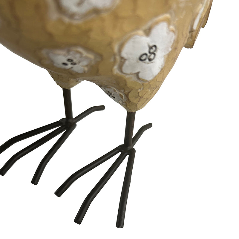 Metal Decorative Fawn Chook with Flowers - 21x10x24cms