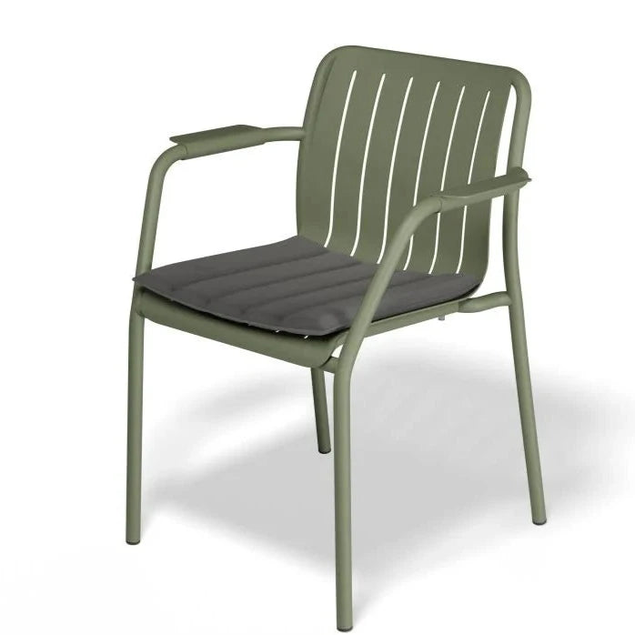 Metal Designer Green Outdoor Armchair With Cushion (Available in 2 colors)
