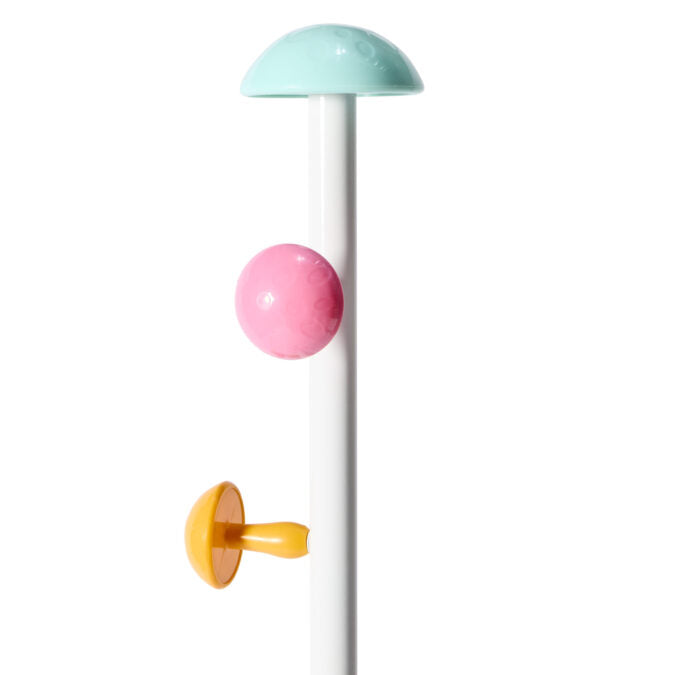 Metal Multicolor Toadstool Coat Rack