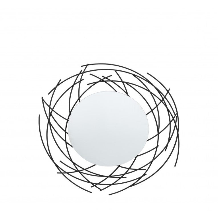 Metallic Wonder: A Unique Frame Mirror Black