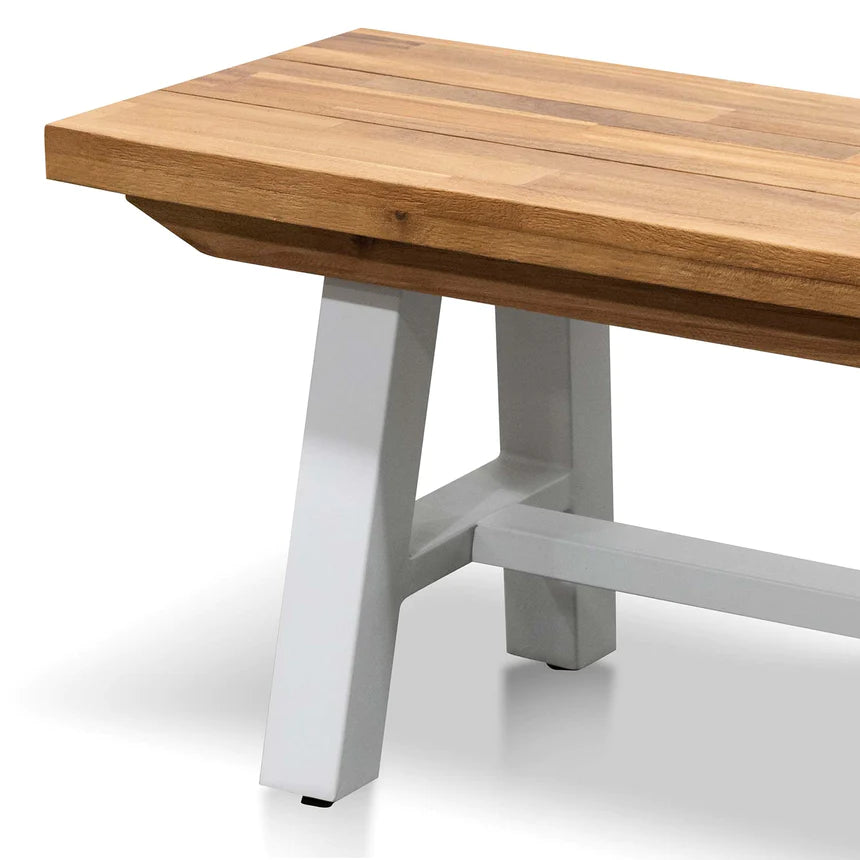 Mid-Century Dining Benches 210cms - Natural & White