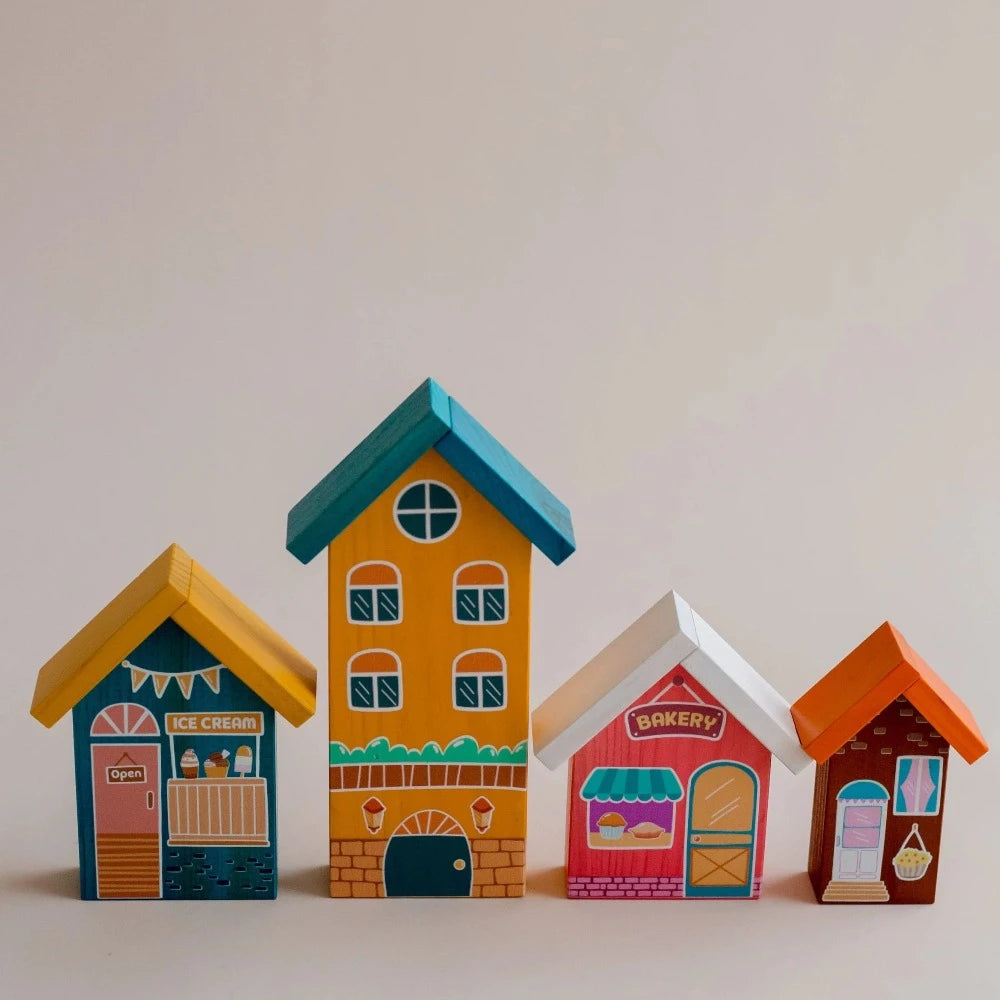 Miniature Cottage Village House - Set of 4