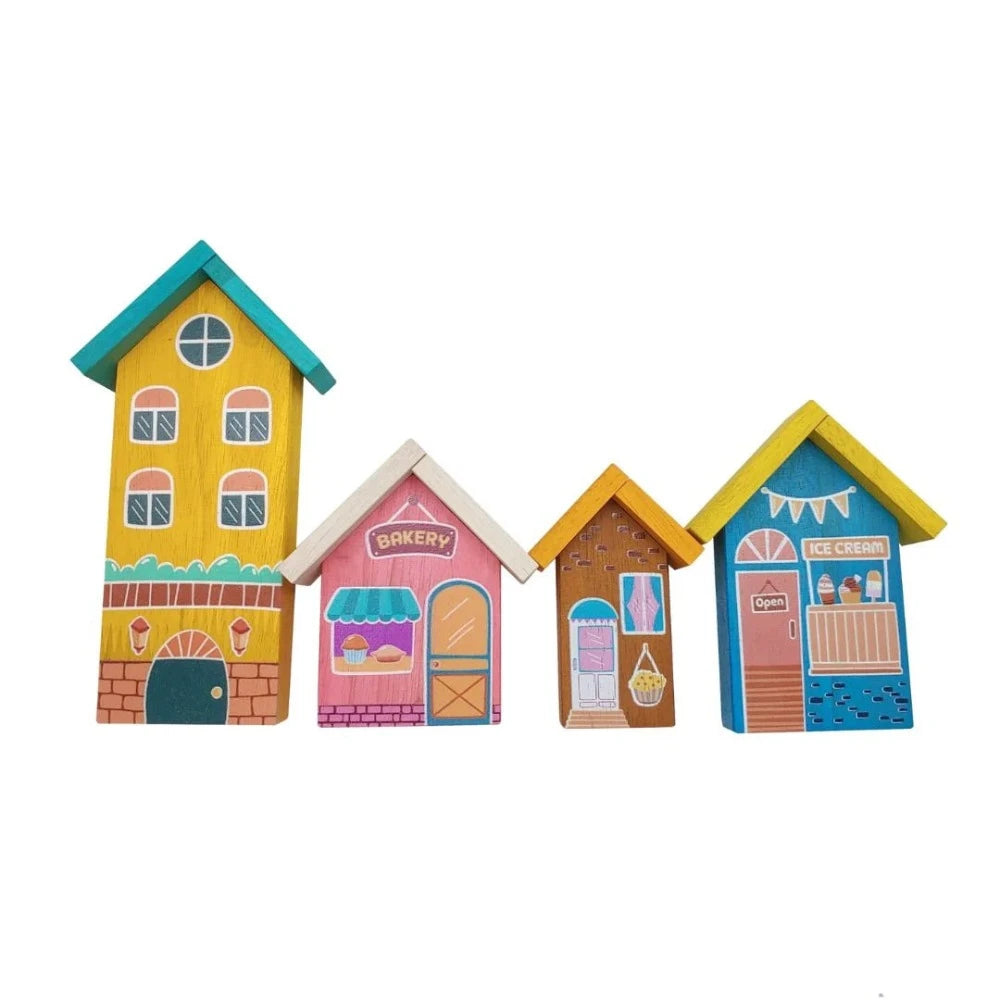 Miniature Cottage Village House - Set of 4