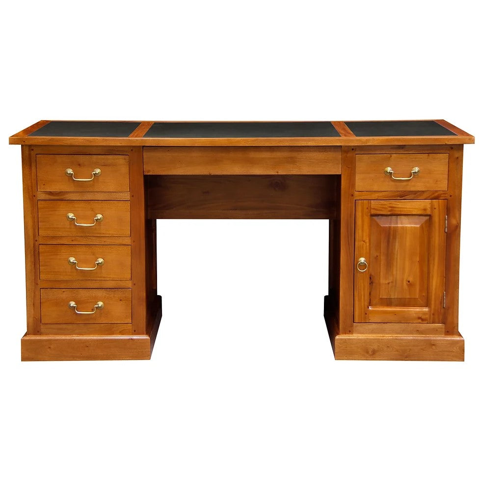 Minimalist Executive Desk 1 Door 6 Drawer - Light Brown