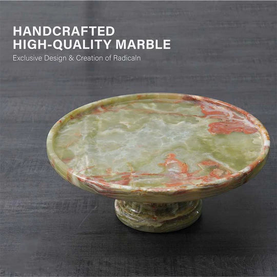 Minimalist Marble Cake Pedestal - Green