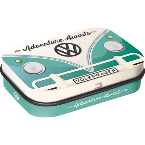 Mint Box VW Bulli - Adventure Awaits - Nostalgic-Art - 4x6x2cm