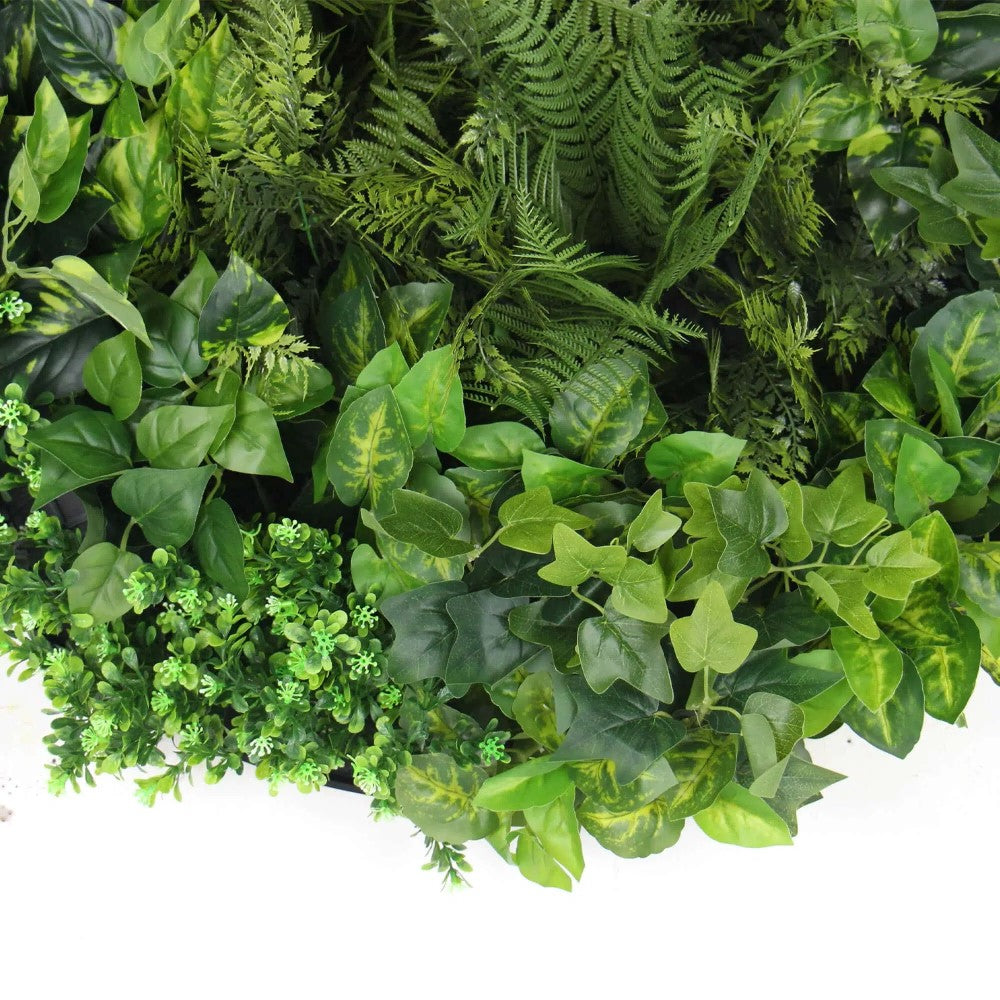 Mixed Green Fern Artificial Wall Disc 80cms