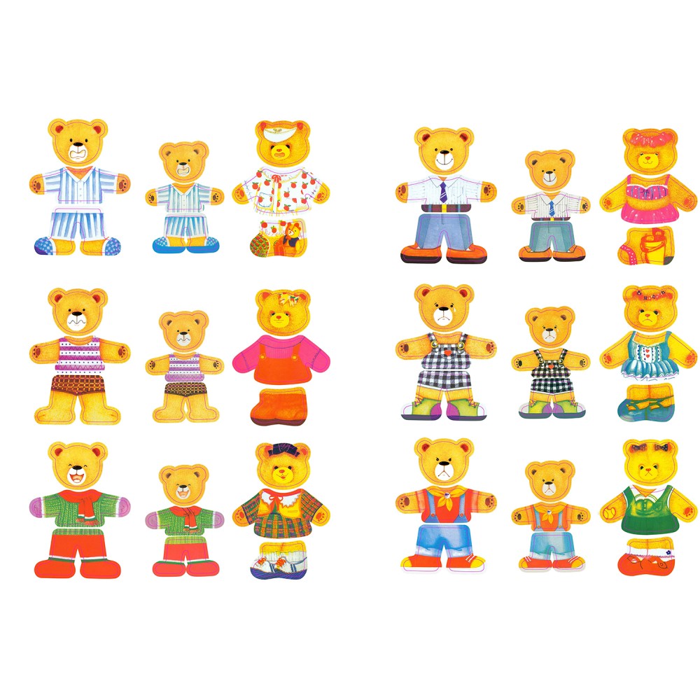 Mix n Match Wooden Bear Family Dressing Set