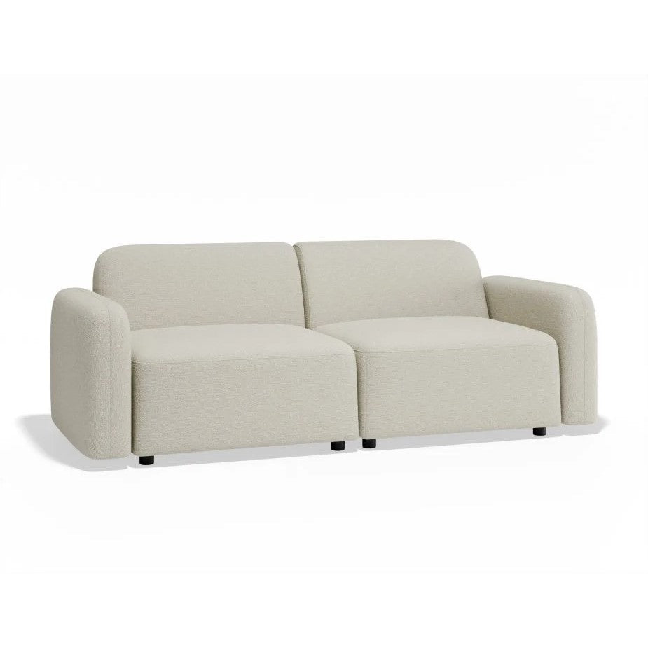 Modern 2-Seater Atticus Modular Sofa - Ivory Cream Fabric