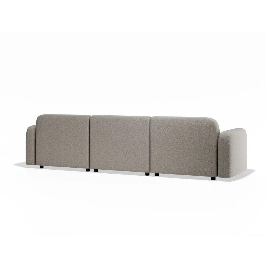 Modern 3-Seater Atticus Modular Sofa - Oyster Grey Fabric
