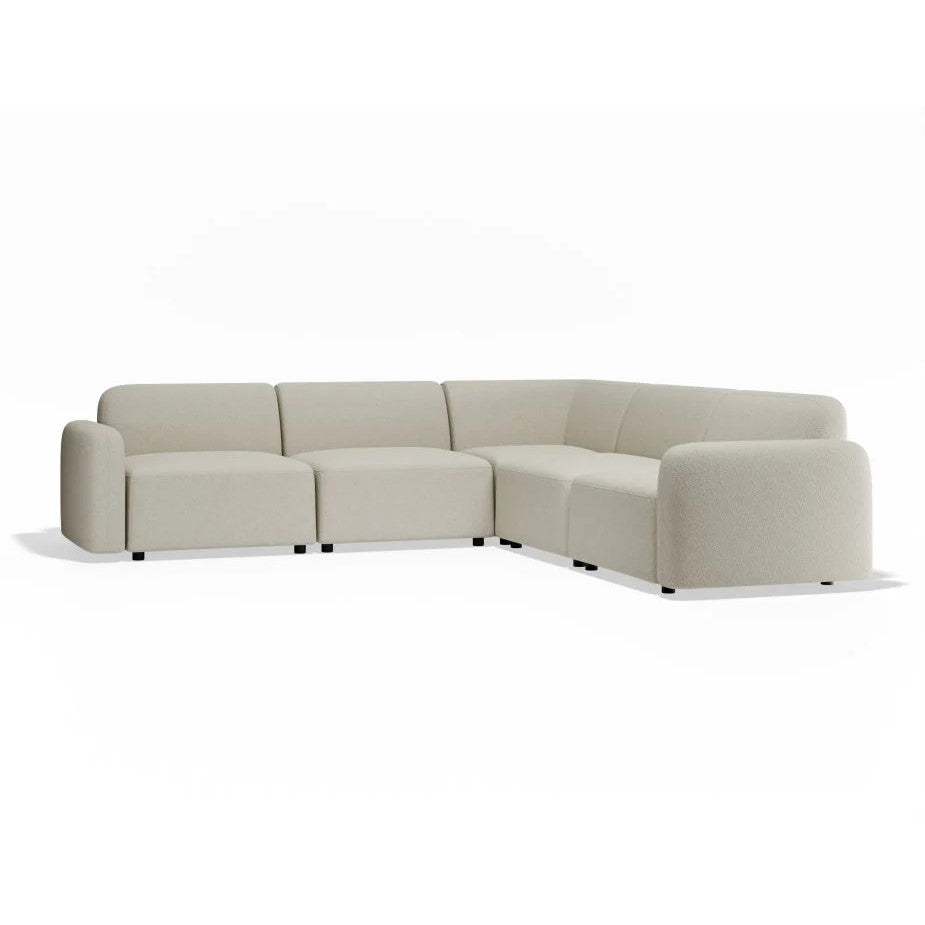 Modern Atticus Modular Corner Sofa - Ivory Cream Fabric