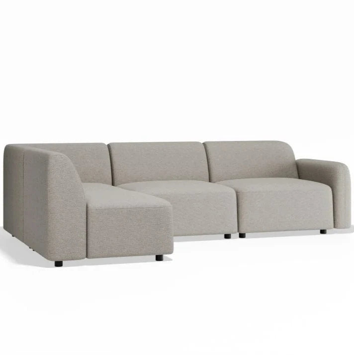 Modern Atticus Modular Left Chaise Return Sofa - Oyster Grey Fabric