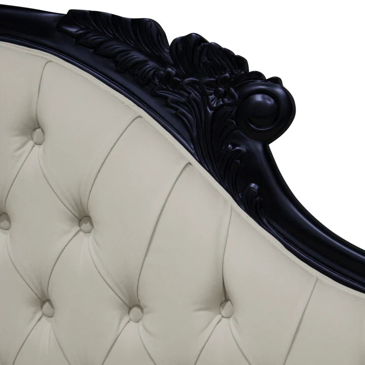 Modern Carved Left High Chaise Lounge Sofa - Black
