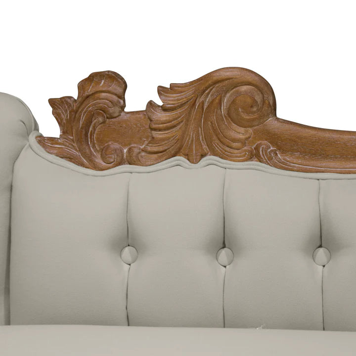 Modern Carved Left High Chaise Lounge Sofa - Weathered Oak