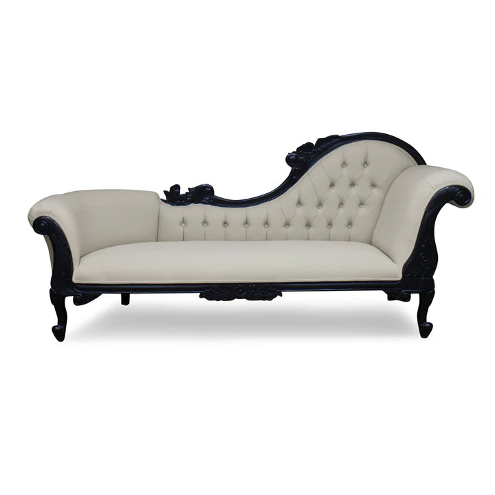Modern Carved Right High Chaise Lounge Sofa - Black