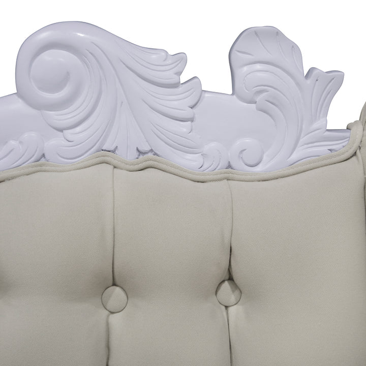 Modern Carved Right High Chaise Lounge Sofa - White