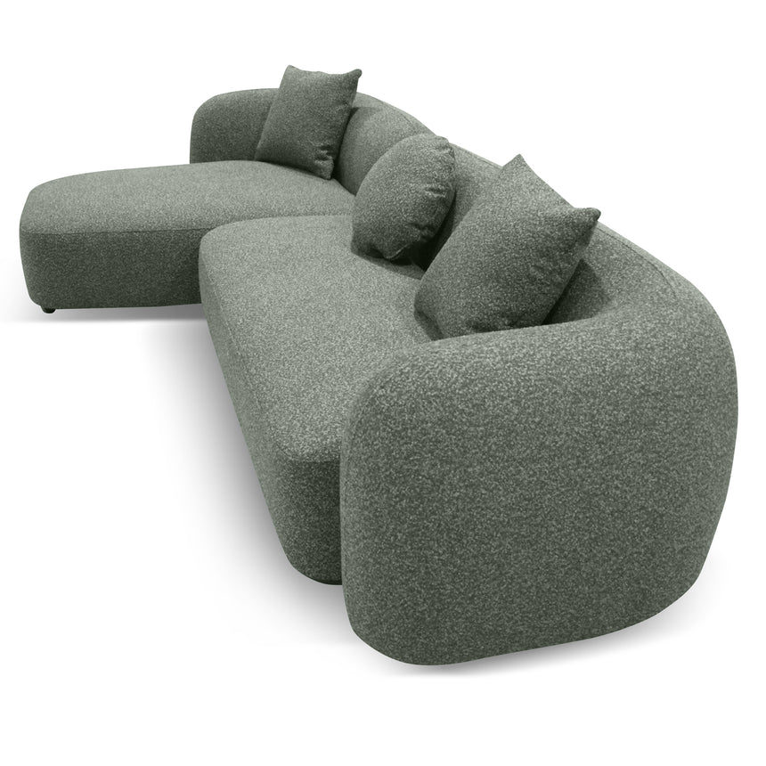 Modern Comfort Avery 3-Seater Left Chaise Sofa - Green