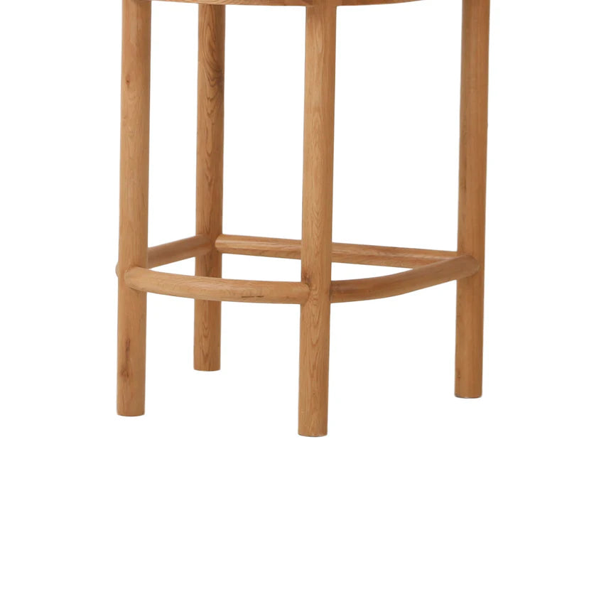 Modern Contrast Natural Wood Bar Stool - Black Seat