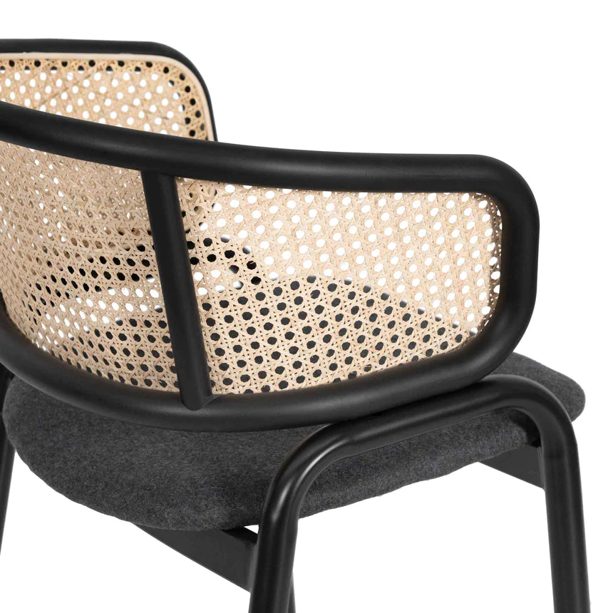 Modern Elm Dining Chair - Grey & Black