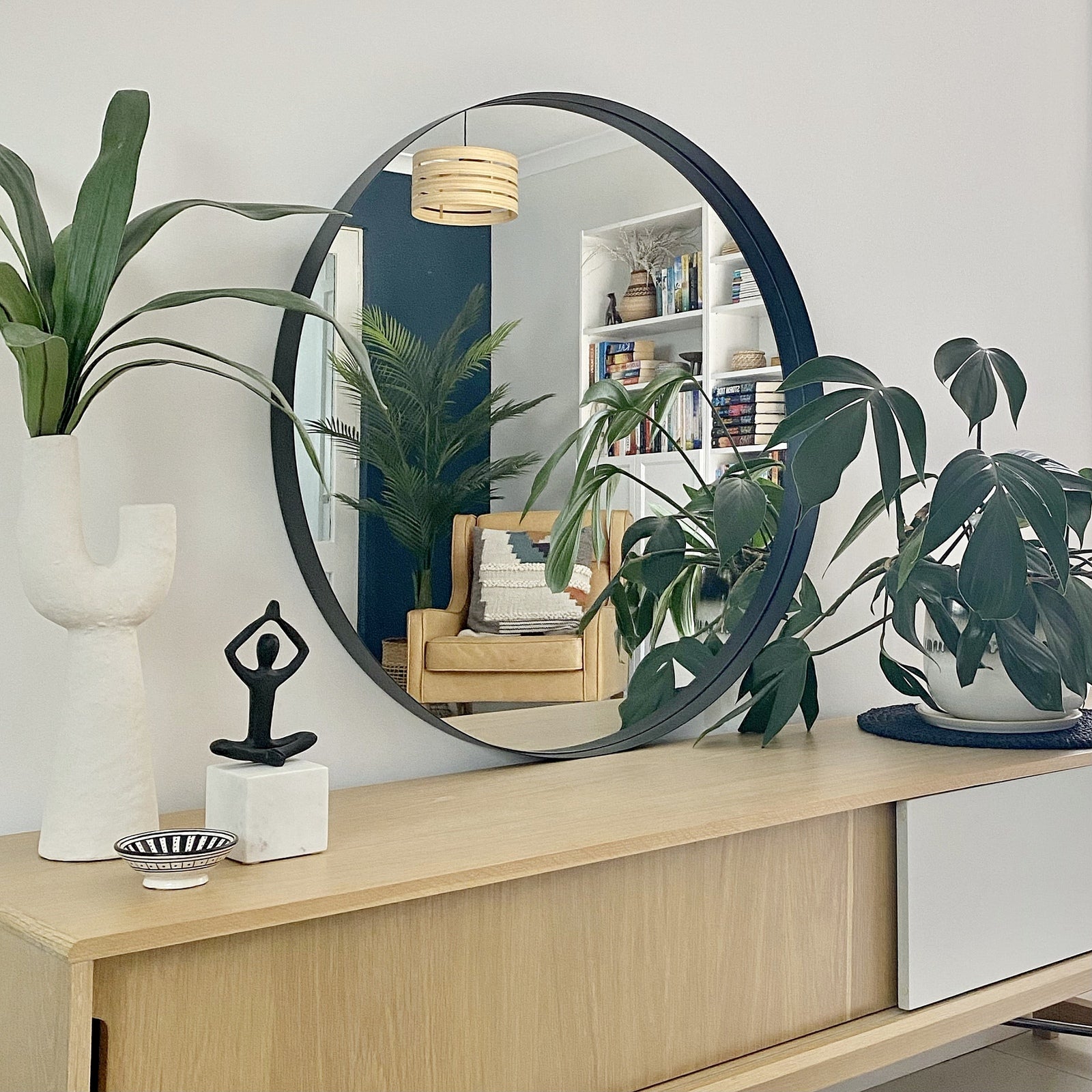 Modern Marvel 60cm Stainless Steel Mirror - Black