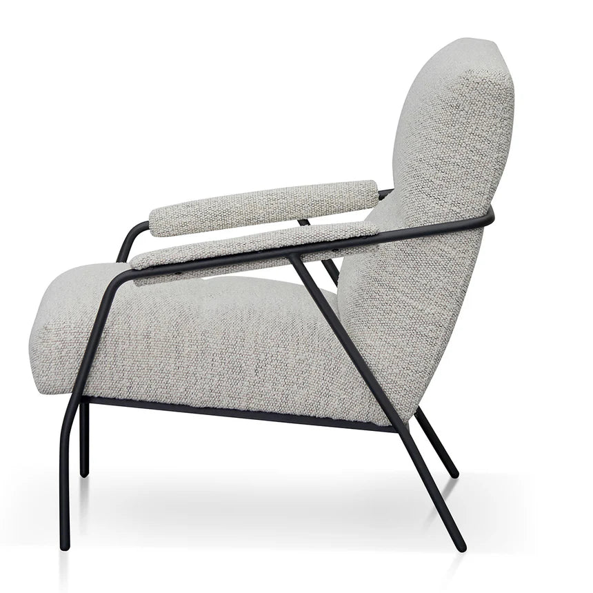 Modern Minimalism Fabric Armchair - Fog Grey