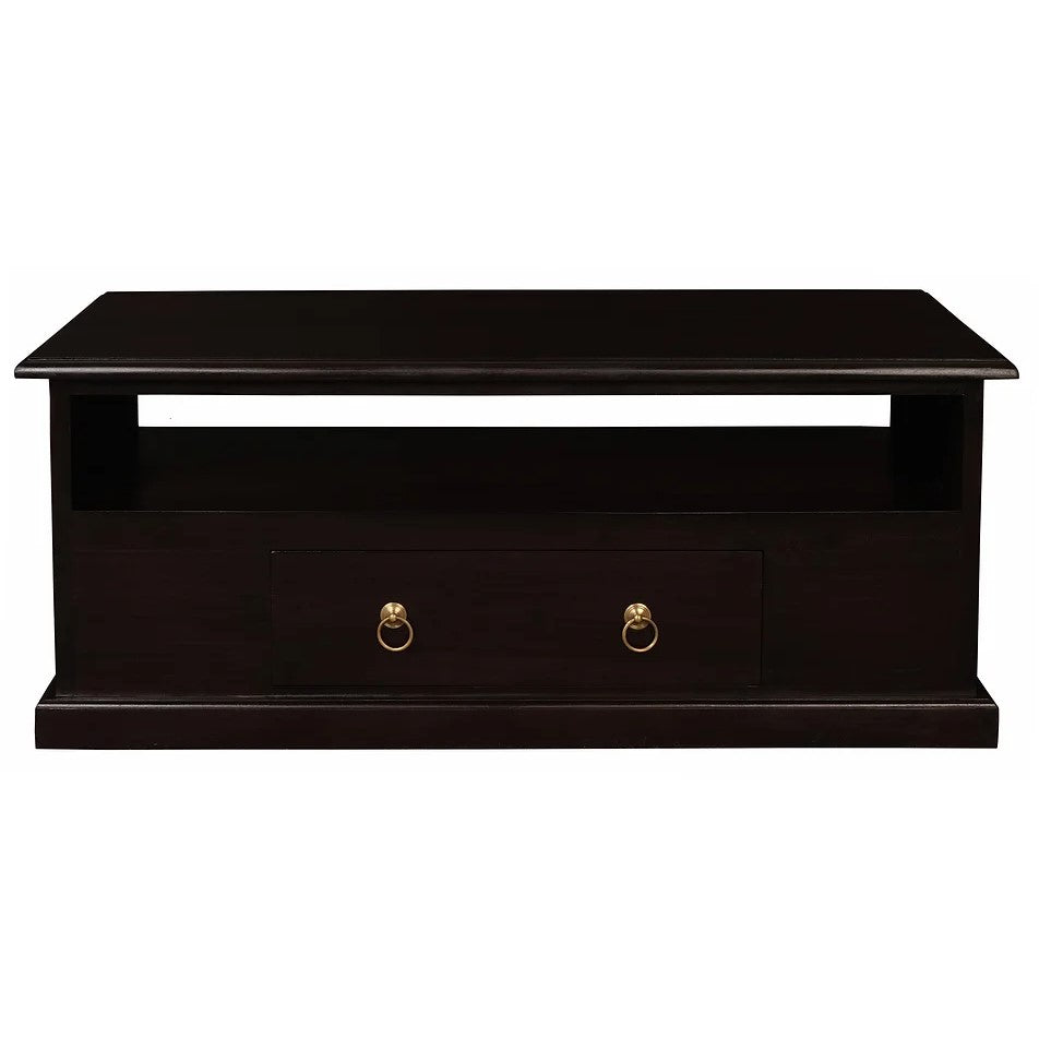 Modern Organization 2 Drawer Coffee Table - Dark Brown