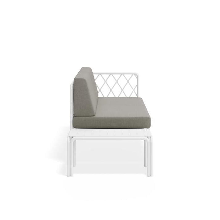 Modern Outdoor White 2-Seater Cushion Sofa - Granite Grey