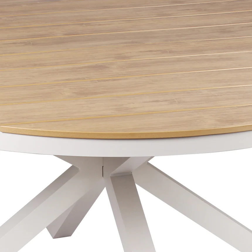 Modern Outdoor White Dining Table - 140cms