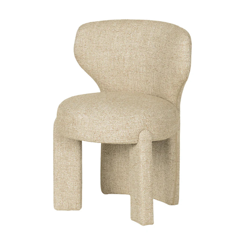 Modern Rowan Fabric Lounge Armless Chair - Pale Beige